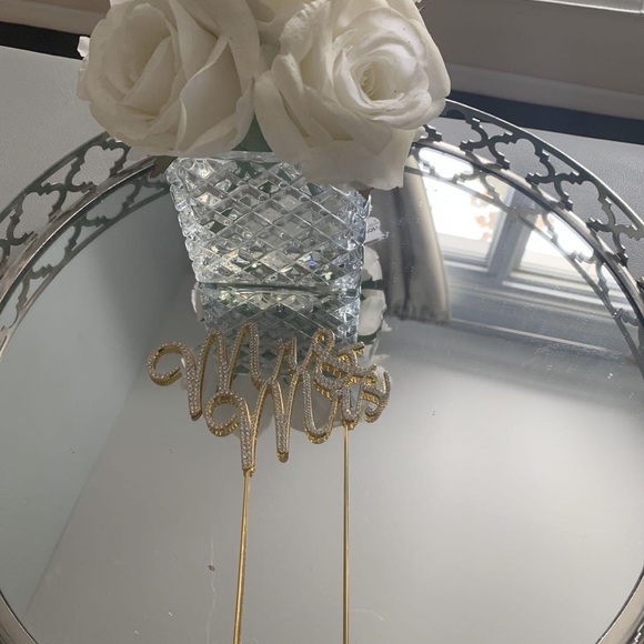 Mr. & Mrs. cake Topper - gold and diamonds - Picture 3 of 3